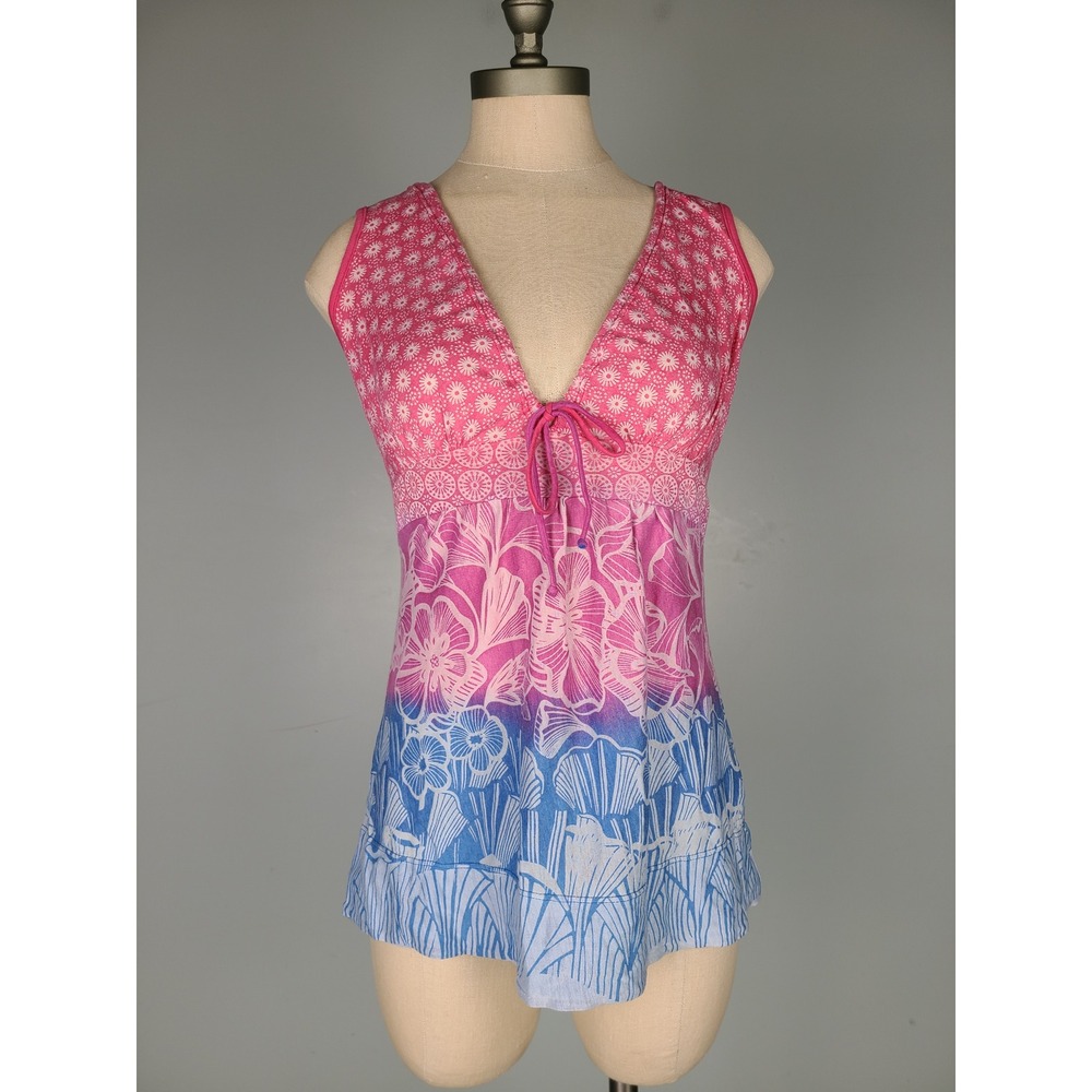 Y2K Language Babydoll Top Pink Blue Floral Cali It Girl Older Sister Zara Larson